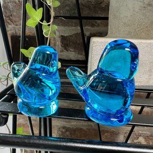 FINAL PRICE!  Vintage Ron Ray Glass Blue Bird Set